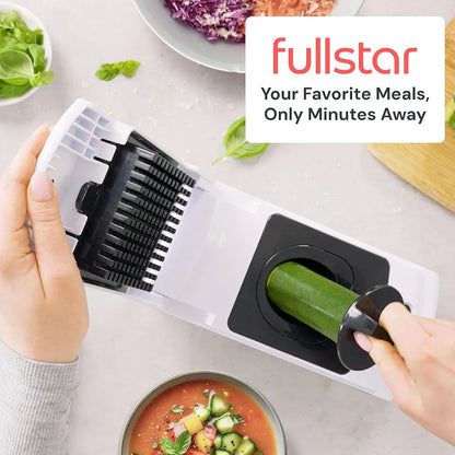 FullStar Vegetable and Onion Chopper – Professional Food Chopper, Spiralizer, Dicer, 4-in-1, White