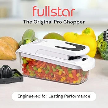 FullStar Vegetable and Onion Chopper – Professional Food Chopper, Spiralizer, Dicer, 4-in-1, White