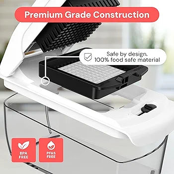 FullStar Vegetable and Onion Chopper – Professional Food Chopper, Spiralizer, Dicer, 4-in-1, White