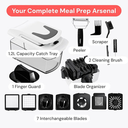 FullStar Vegetable and Onion Chopper – Professional Food Chopper, Spiralizer, Dicer, 4-in-1, White