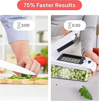 FullStar Vegetable and Onion Chopper – Professional Food Chopper, Spiralizer, Dicer, 4-in-1, White